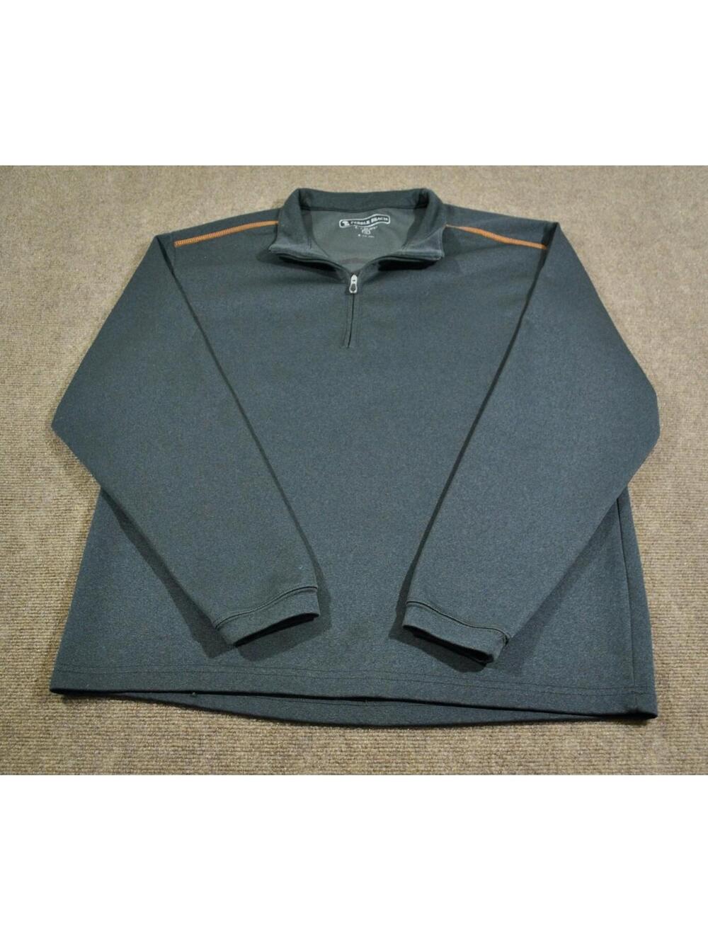 Pebble Beach Golf Course Country Club Quarter Zip Gray Orange Jacket Size Medium